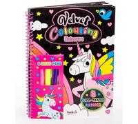 Bookoli - Velvet Colouring: Unicorns - Unicorn Gifts for Girls - Colouring Sets - Arts and Crafts for Kids - Girls Toys