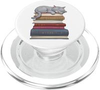 Books and Cats Book Lover Reading Kitten Library Bookish PopSockets PopGrip for MagSafe