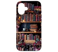Books and Coffee Cozy Bookish Library Autumn Aesthetic Case for iPhone 16