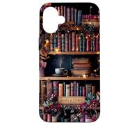 Books and Coffee Cozy Bookish Library Autumn Aesthetic Case for iPhone 16 Plus