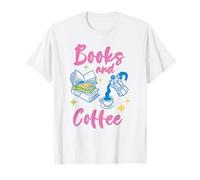 Books and Coffee Cozy Bookish Reading Cafe Bookstore Art T-Shirt