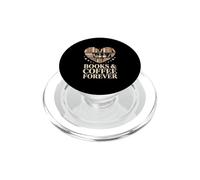 Books And Coffee Forever Heart Library Lover PopSockets PopGrip for MagSafe