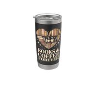 Books and Coffee Forever Heart Library Lover Stainless Steel Insulated Tumbler