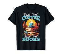 Books and Coffee Lover Reading Caffeine Drinker Bookworm T-Shirt