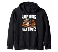 Books And Coffee Lover Reading Caffeine Drinker Bookworm Zip Hoodie