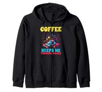 Books And Coffee Lover Reading Caffeine Drinker Bookworm Zip Hoodie