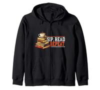 Books And Coffee Lover Reading Caffeine Drinker Bookworm Zip Hoodie