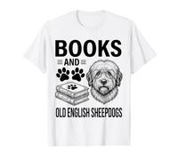 Books and Old English Sheepdogs Funny Old English Sheepdog Value Graphic T-Shirt