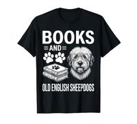Books and Old English Sheepdogs Funny Old English Sheepdog Value Graphic T-Shirt