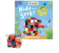 Books and Puppets: Elmer Hide and Seek! Inc Finger Puppet