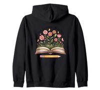 Books Are Best Louder Than Words Flowers Zip Hoodie