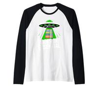 Books are Essential UFO Alien Abduction Reader Humor Raglan Baseball Tee
