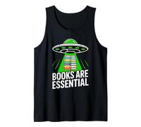 Books are Essential UFO Alien Abduction Reader Humor Tank Top