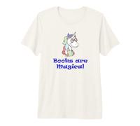 Books are Magical Unicorn Teacher Student Reader Premium T-Shirt