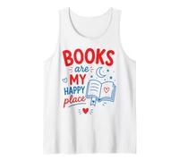 Books are My Happy Place Bookworm Reader Reading Book Coffee Tank Top