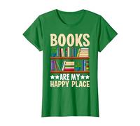 Books are My Happy Place T-Shirt, Women, Kelly Green, Small