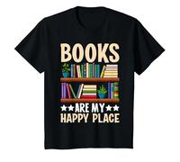 Books are My Happy Place T-Shirt, Youth, Black, 2T