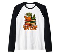 Books are My Life - Cute Bookworm Reading Librarian Raglan Baseball Tee