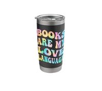 Books are My Love Language Reading Lover Librarian Groovy Stainless Steel Insulated Tumbler