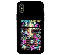 Books Are My Therapy Coffee Bookworm Retro Reading Case for iPhone X/XS