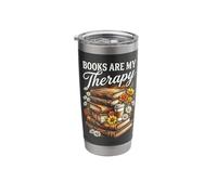 Books are My Therapy Coffee Bookworm Retro Reading Stainless Steel Insulated Tumbler