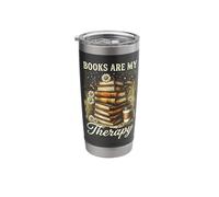 Books are My Therapy Coffee Bookworm Retro Reading Stainless Steel Insulated Tumbler