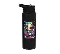 Books are My Therapy Coffee Bookworm Retro Reading Stainless Steel Insulated Water Bottle