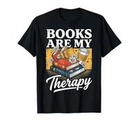 Books are My Therapy Coffee Bookworm Retro Reading T-Shirt
