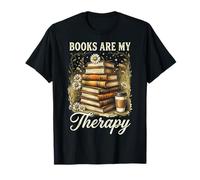 Books are My Therapy Coffee Bookworm Retro Reading T-Shirt
