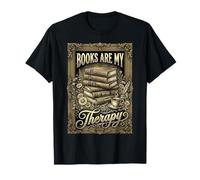 Books are My Therapy Coffee Bookworm Retro Reading T-Shirt