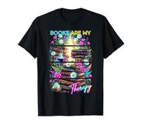 Books are My Therapy Coffee Bookworm Retro Reading T-Shirt