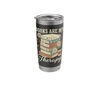 Books are My Therapy Reading Lover Bookworm Stainless Steel Insulated Tumbler