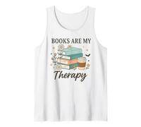 Books are My Therapy Reading Lovers Coffee Fans Relaxation Tank Top