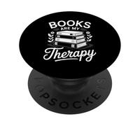 Books Are My Therapy Summer Reading Book Lovers PopSockets Adhesive PopGrip