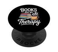 Books Are My Therapy Summer Reading Book Lovers PopSockets Adhesive PopGrip