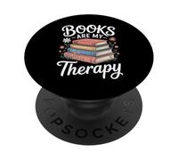 Books Are My Therapy Summer Reading Book Lovers PopSockets Adhesive PopGrip