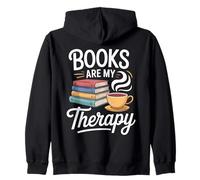 Books Are My Therapy Summer Reading Book Lovers Zip Hoodie