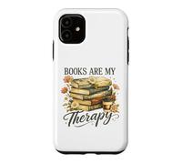 Books Are My Therapy Vintage Book Lover Aesthetic Case for iPhone 11