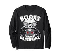 Books are My Valentine Cute Bookish Panda Bear Book Reader Long Sleeve T-Shirt