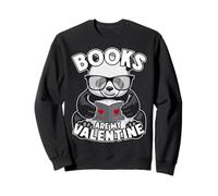 Books Are My Valentine Cute Bookish Panda Bear Book Reader Sweatshirt