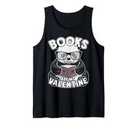 Books are My Valentine Cute Bookish Panda Bear Book Reader Tank Top