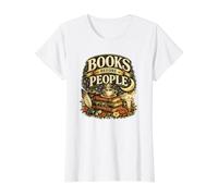 Books Before People Funny Book Lover Reader Value Graphic T-Shirt, Women, White, M