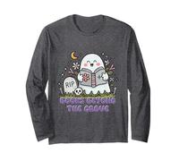 Books Beyond The Grave Shirt Ghost Reading Flowers Halloween Long Sleeve T-Shirt