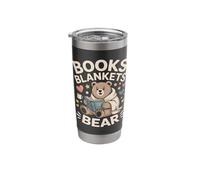 Books Blankets Bear Cozy Reading Stainless Steel Insulated Tumbler