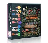 Books & Blooms 1000 Piece Puzzle for Adults - Vintage Library Art with Botanical Jigsaw Puzzles 1000 Pieces for Adults, Sophisticated Adult Jigsaw(27.5"x19.7")