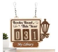 Books Counter,Wooden Pendant for Reading Goals and Objectives - Reading Progression Meter,Suitable For Students Teachers Libraries And Living Rooms