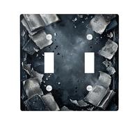 Books Double Light Switch Cover Plate, Mystical Dark Pages Torn None Black Plastic Standard Size Toggle Light Switch Cover for Home Living Room New Apartment Decor