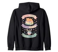 Books First Coffee Always Cats Forever Cute Graphic Design Zip Hoodie