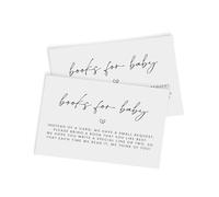 Books For Baby Cards, 3.5x2 White, Books For Baby Shower Request Cards - Bring a Book Instead of a Card Baby Shower