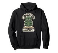 Books Fuel My Mind Owl Green Leaves Graphic Pullover Hoodie